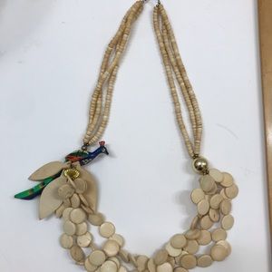 Costume wooden tropical necklace